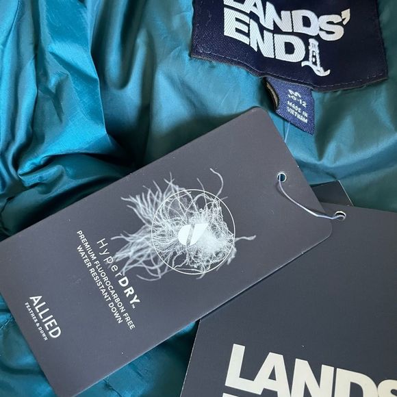 Lands end turquoise puffer midi jacket - Picture 12 of 12